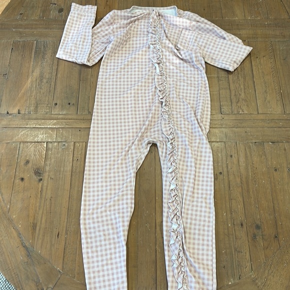 SweetHoney mauve checker one piece dreamer pajamas - Picture 9 of 12